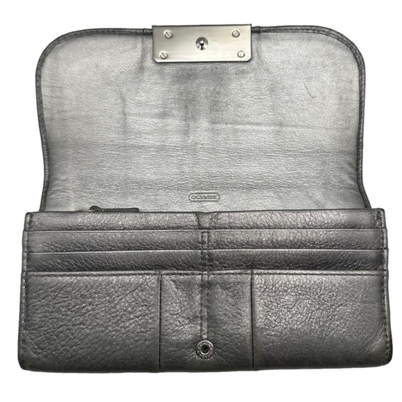 COACH Metallic Silver Wallet - Picture 6 of 13